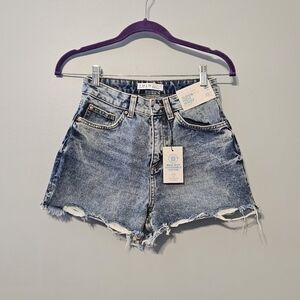 Primark Blue Distressed Jean Shorts